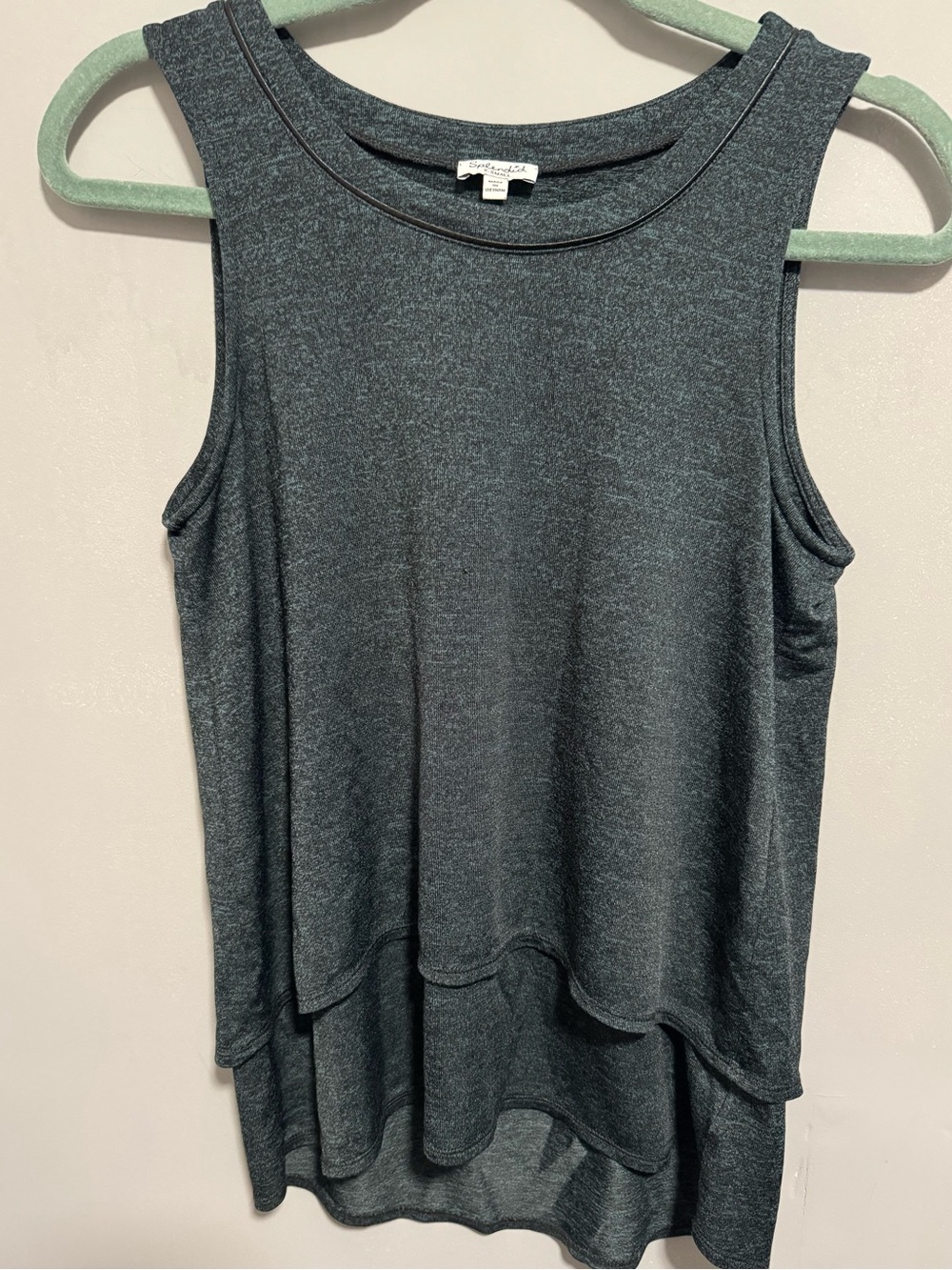 Splendid Black and Teal Sleeveless Layered Top. Size XS